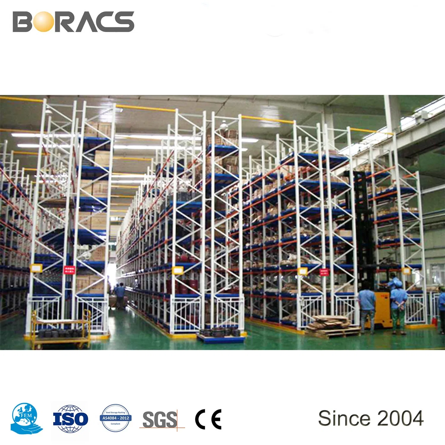 Electrical Movable Widely Used Very Narrow Aisle High Bay Pallet Racking with Guide Rail for All Types of Palletized Goods From China