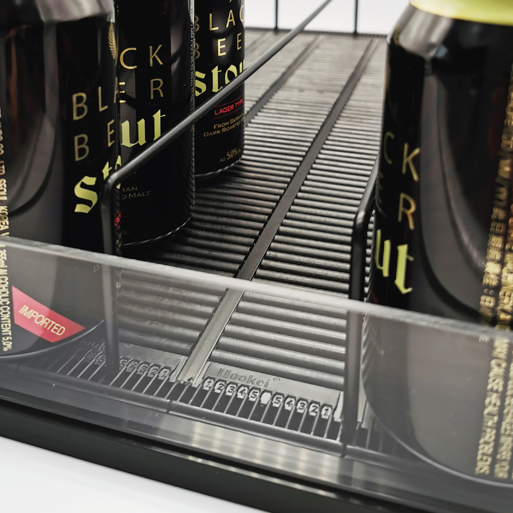 Hookei Soda Glides Gravity Flow System Shelf Roller Liquor Store Cooler Shelving for Refrigerator Shelf Trays