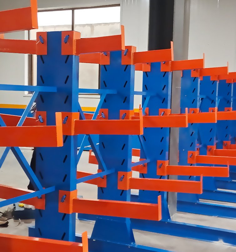 Customizable Cantilever Storage Solution Cantilever Adjustable Steel Rack for Irregular-Shaped Machinery Parts Large Panels Cable Reels