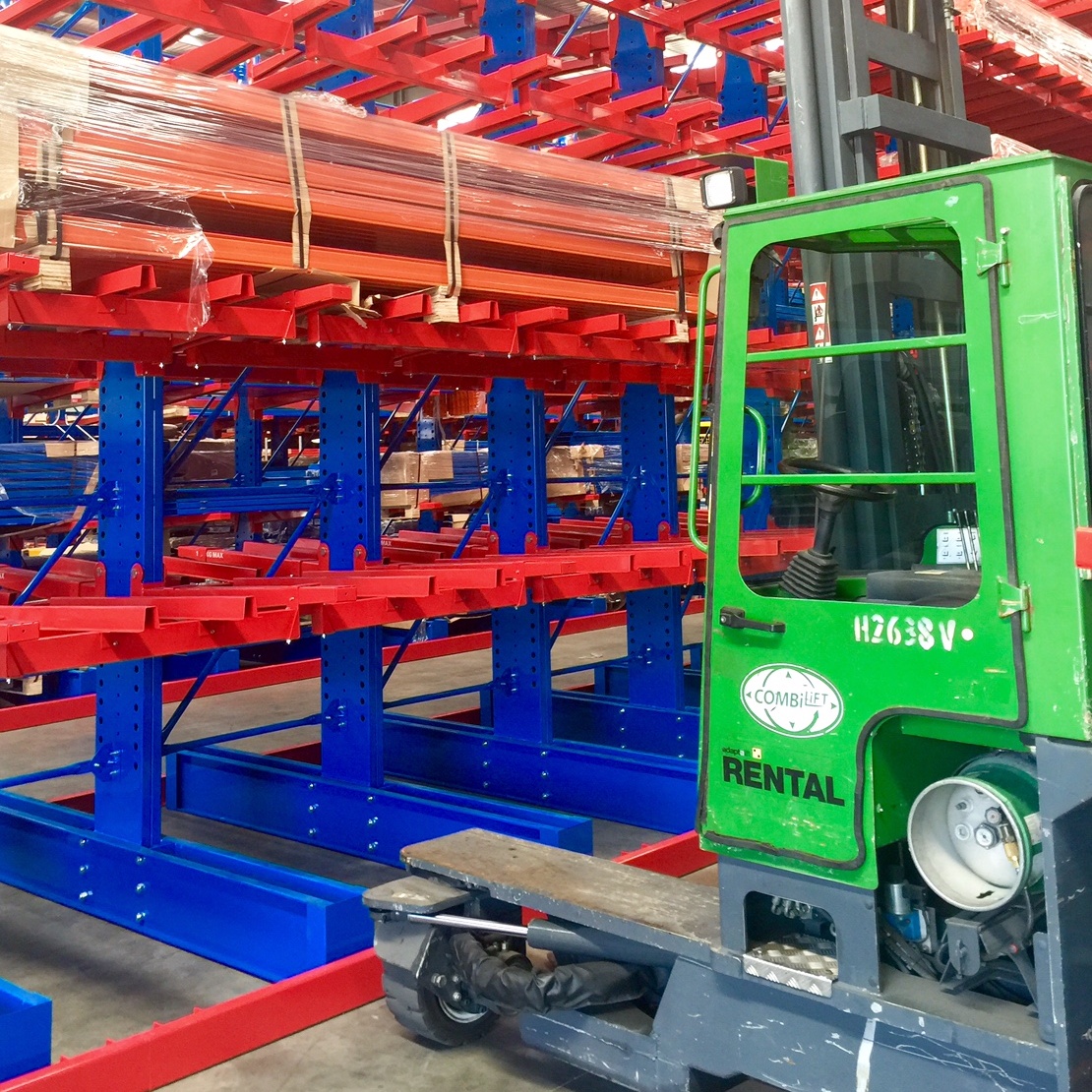 BHD Industrial Steel Cantilever Rack Adjustable Pipe Storage Shelf
