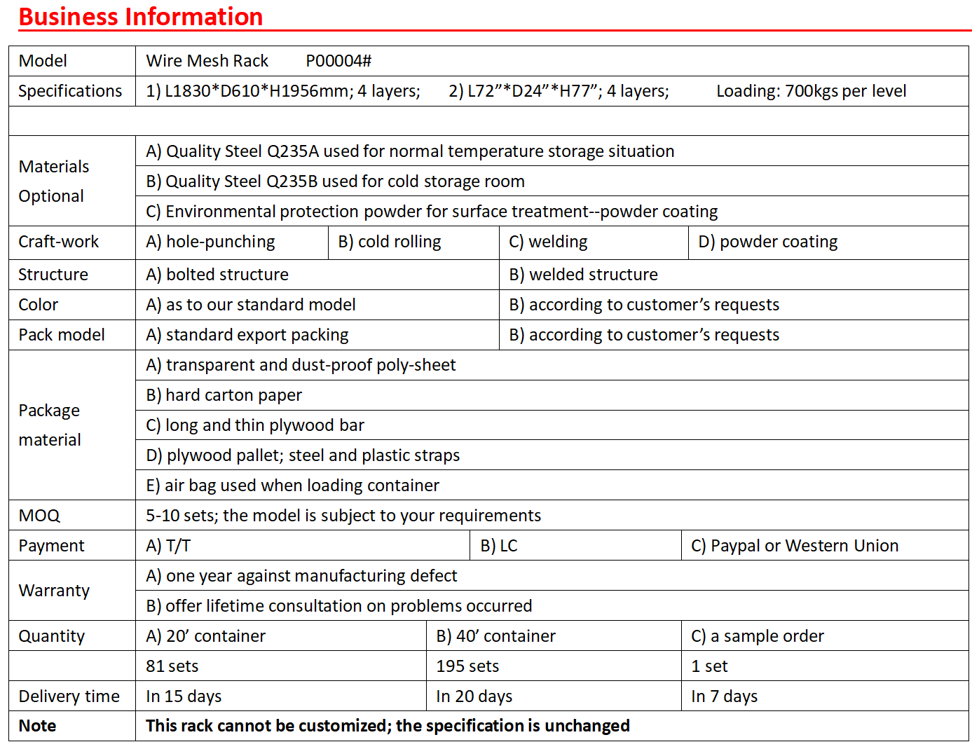 Warehouse Racking System Details - Diagram 1