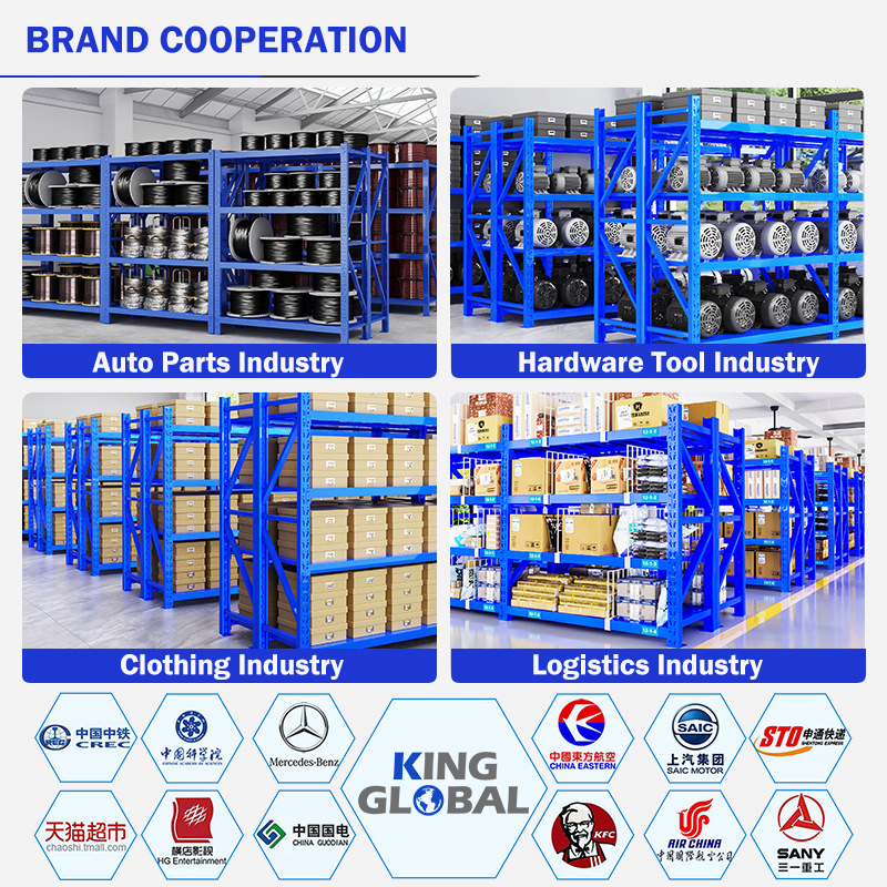 4 Layer Steel Heavy Duty Selective Shelves Warehouse Storage Racking System 100kg/layer Load Capacity Corrosion Protection