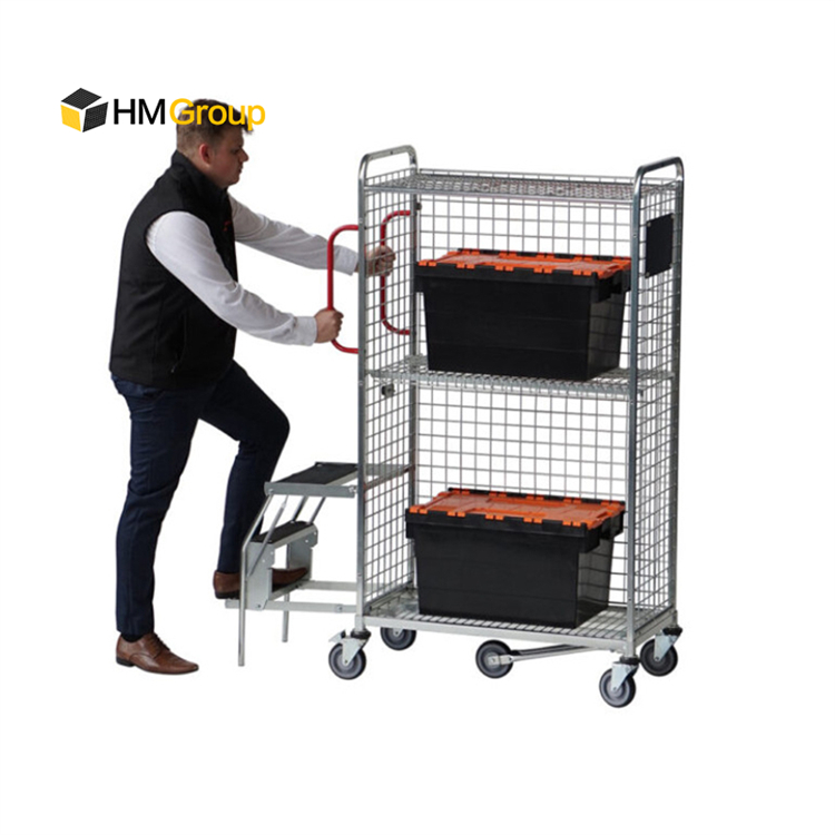 Adjustable Shelves Durable Metal Steel Welding Material Multi Level Heavy Duty Picking Trolleys for Warehouse