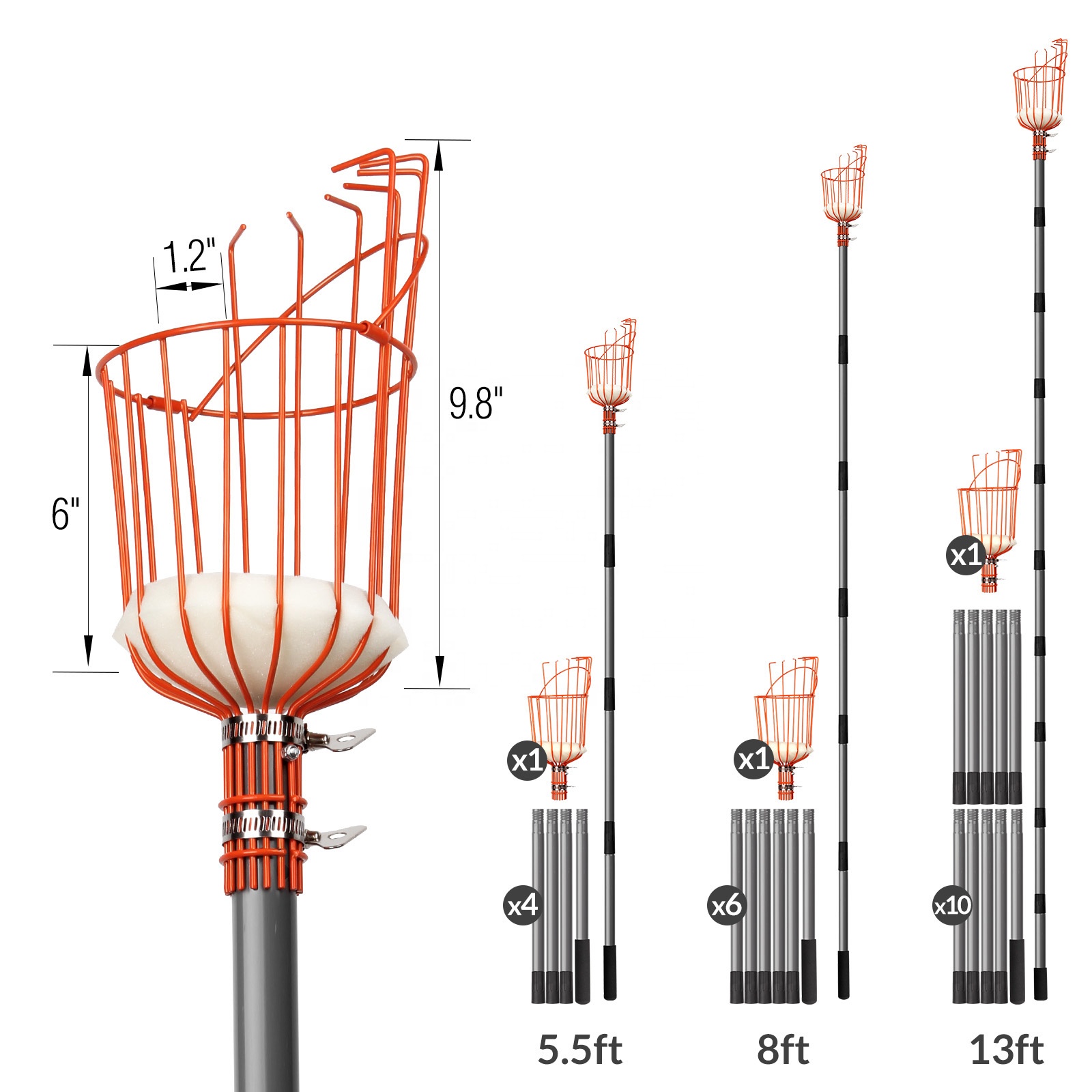 Comb Pick Lock Picking Tool Fruit Picker Head Basket Pole Saw Telescopic Cherry Picker Price Tracked Cherry Picker