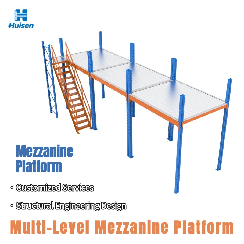 Attic Loft Pallet Rack Steel Structure Industrial Wide Span Mezzanine Platform