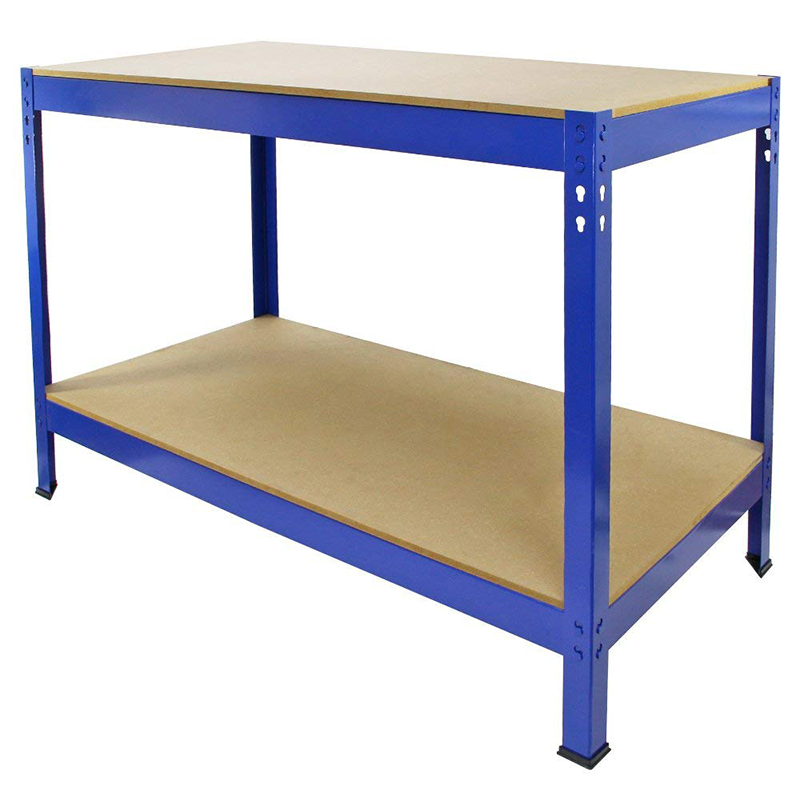 High Quality Industrial Two-Shelf Workbench System Heavy Duty Tool Storage Metal Worktable