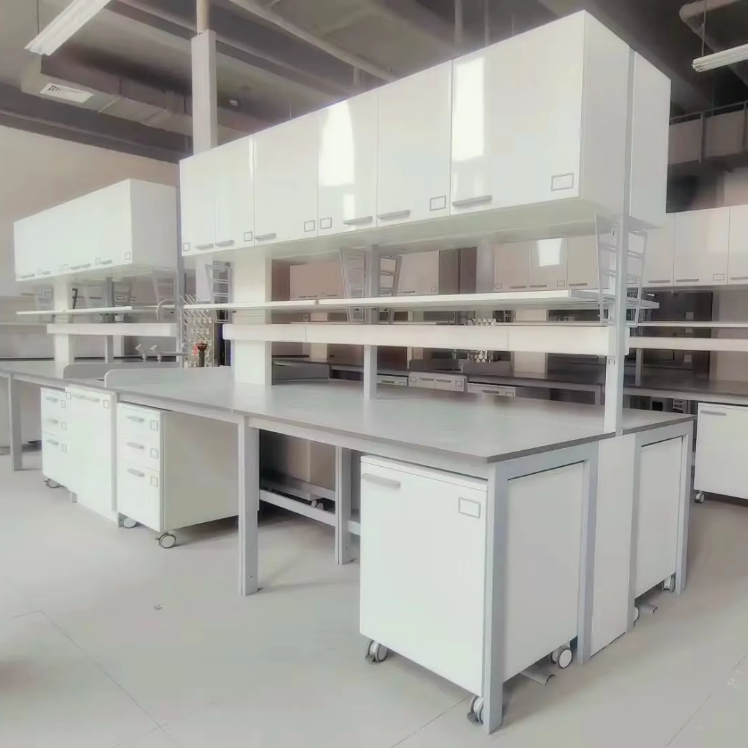 Modern Modular Lab Workbench Movable Shelf Rack Cupboard Stainless Steel Construction Water Sink Accessory Easy Installation
