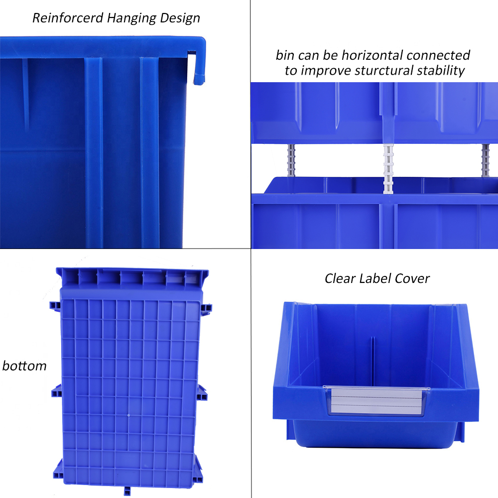 Plastic SEMI-OPEN Stacking Warehouse Bin Small Spare Parts Pick Sorting Storage Organizer Box Bin Shelving Wholesale