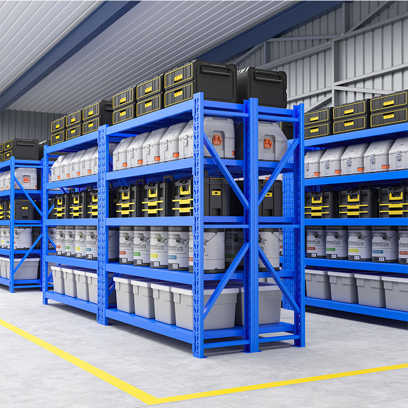 4 Layer Steel Heavy Duty Selective Shelves Warehouse Storage Racking System 100kg/layer Load Capacity Corrosion Protection