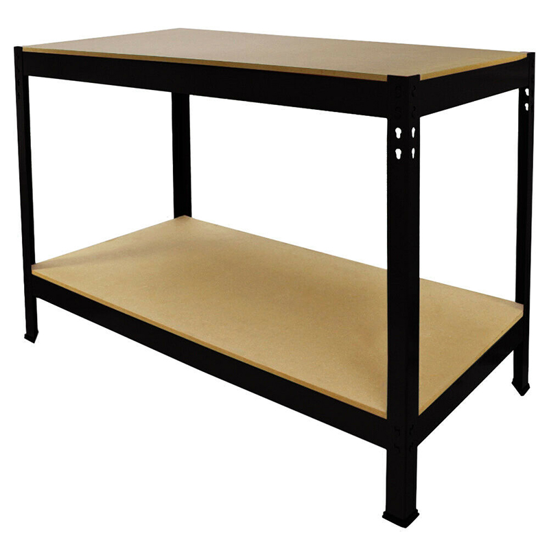 High Quality Industrial Two-Shelf Workbench System Heavy Duty Tool Storage Metal Worktable