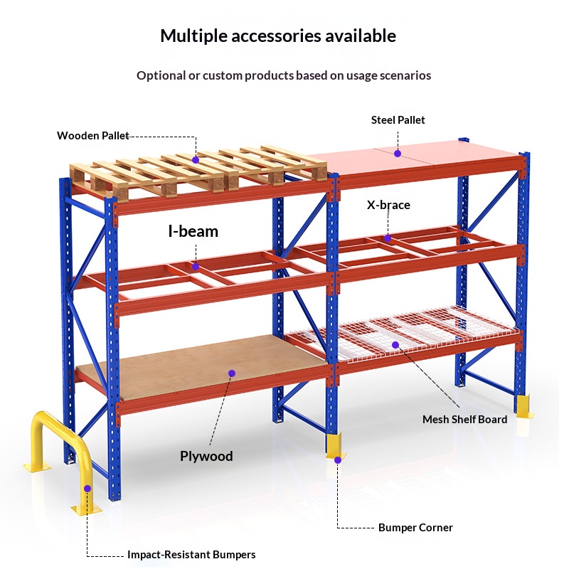 Metal Warehouse Storage Pallet Racks Warehouse Adjustable Heavy Duty Pallet Racking Teardrop Floor Warehouse Racking System