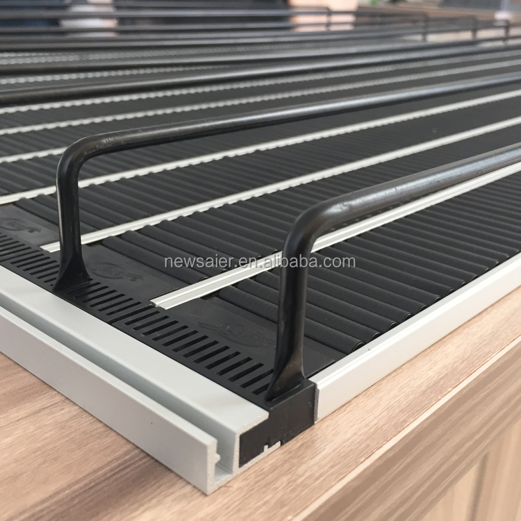 Gravity Feed Shelving for Beverage Cooler