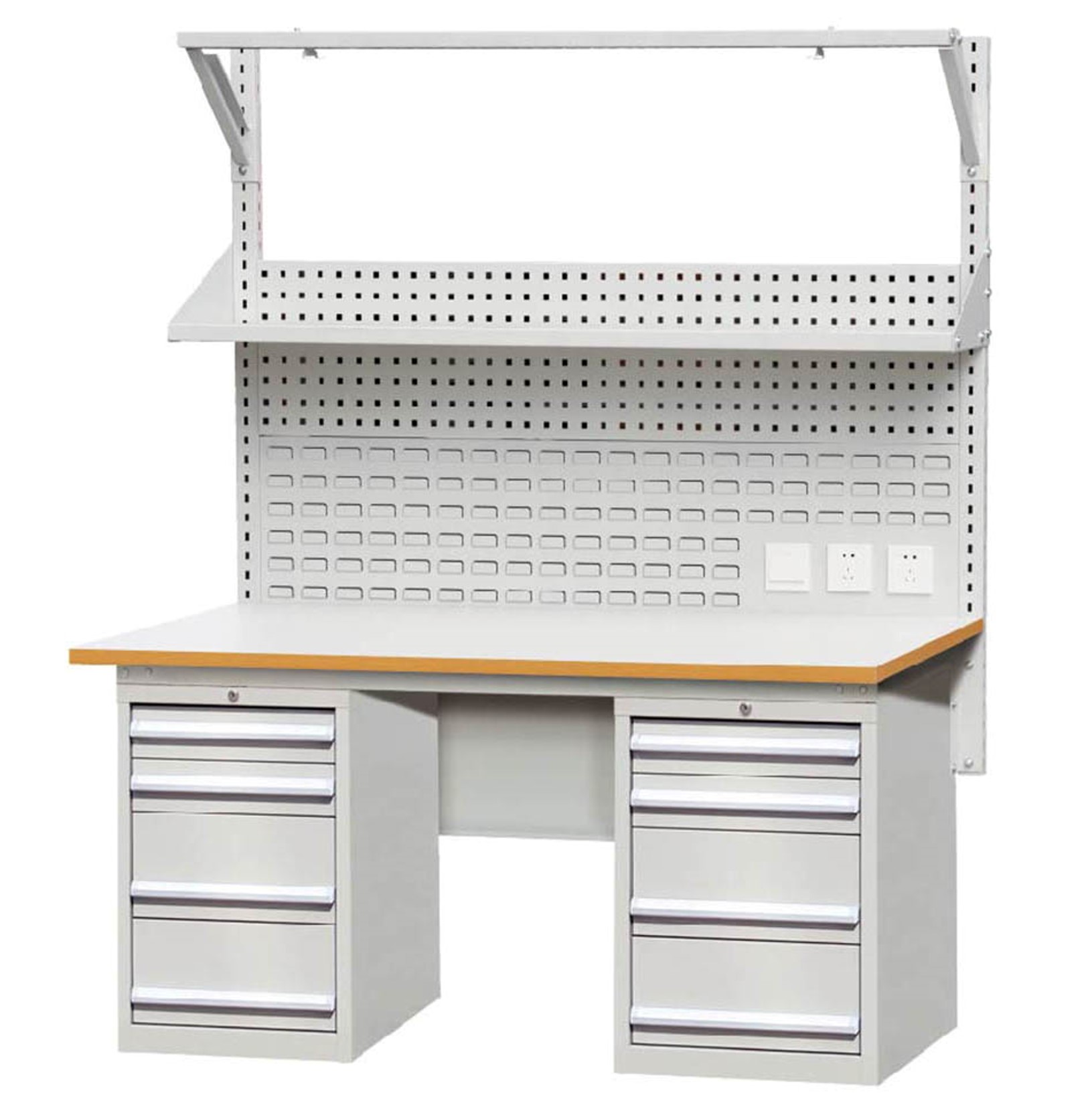 ROCKBEN Safety Protection 8 Drawers Adjustable Shelves ESD Powder Coated Hanging Board Workbench and Worktables