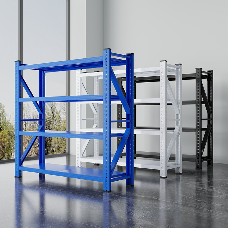 4 Layer Steel Heavy Duty Selective Shelves Warehouse Storage Racking System 100kg/layer Load Capacity Corrosion Protection