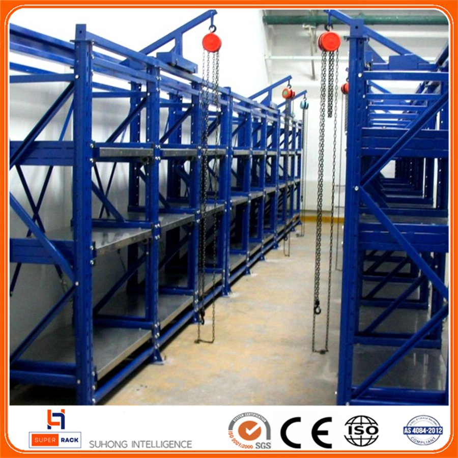Leading Factory High Quality Industrial Pull out Warehouse Storage Shelves Metal Cold Rolled Steel Heavy Duty Tool Die Drawer Mold Rack