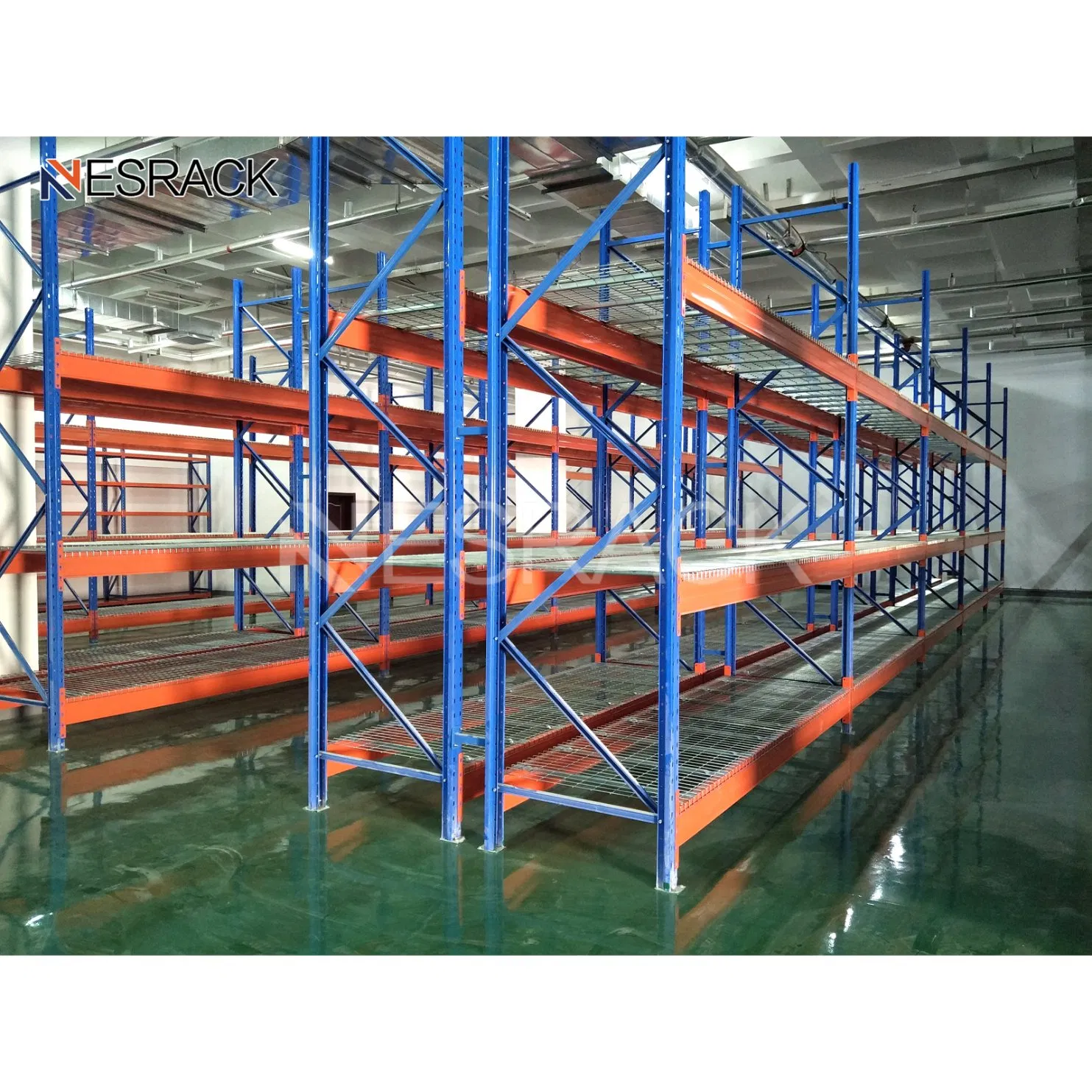 Heavy-Duty Galvanized Q235 Steel Wire Mesh Deck Warehouse Rack with Durable