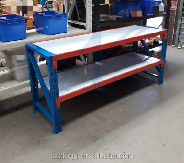 400kg Load Capacity Folded Steel Blue Work Bench Steel Storage Shelf