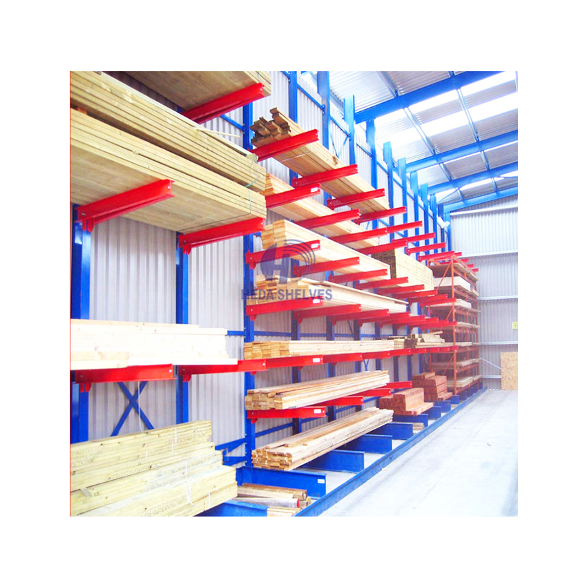 Maximum Storage Rack Heavy Duty Cantilever Racking System For Storing Long Pipes Lumber Adjustable Arms