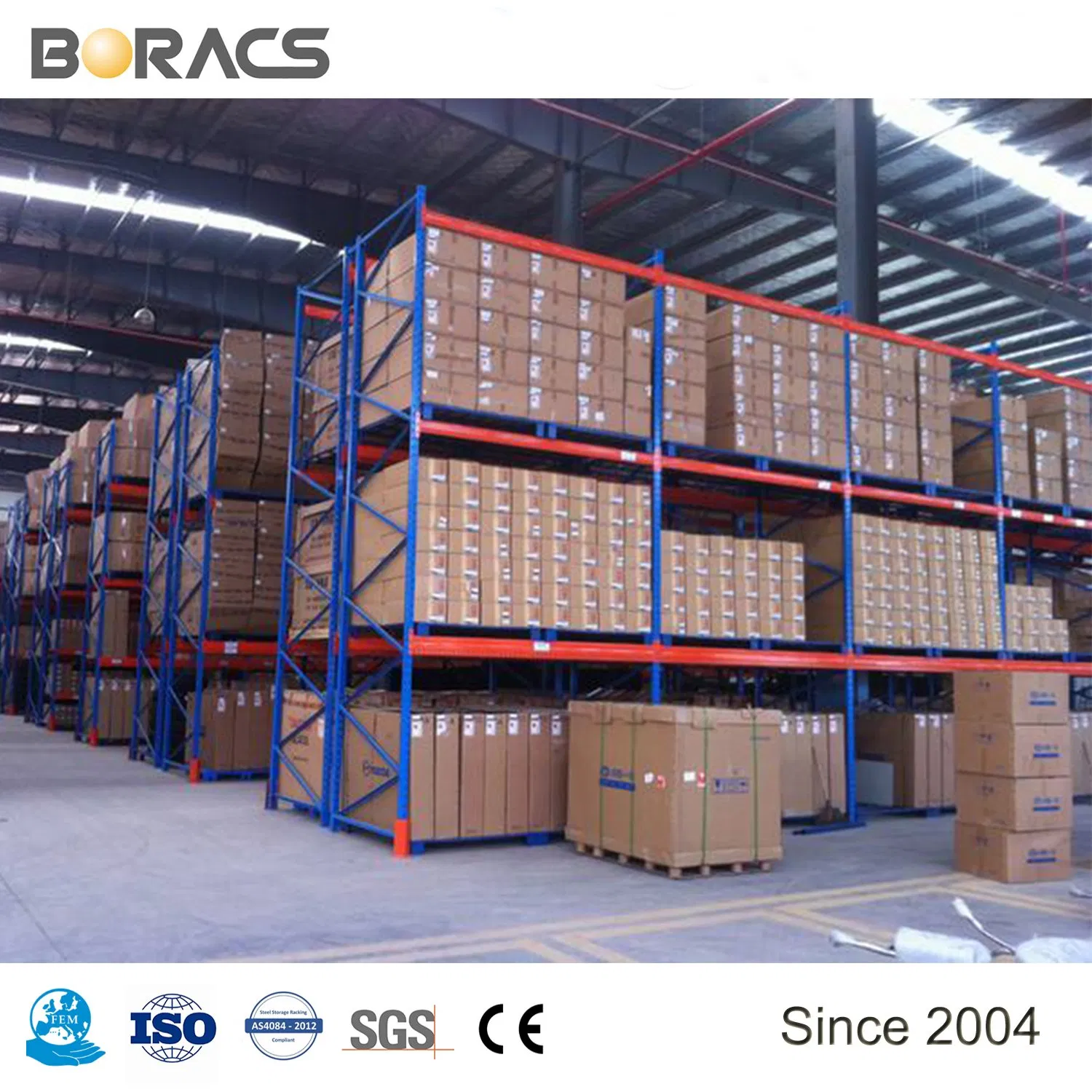 Stable High Capacity Steel Metal Storage Pallet Shelving Rack with Galvanized Steel Wire Mesh Decking