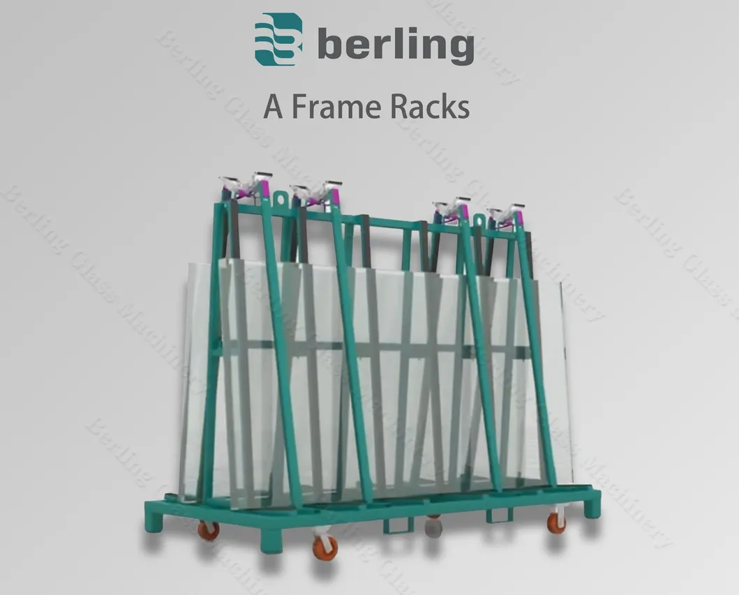 Compact a-Frame Glass Rack for Narrow Factory Aisles