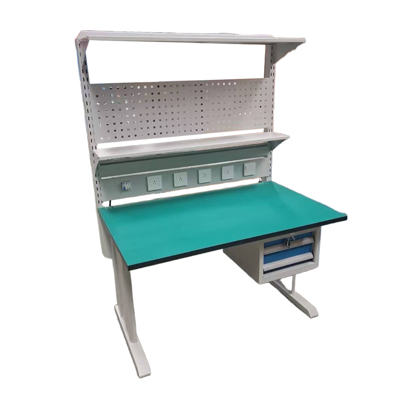 High Quality Professional Metal 2-Layer Workbench Adjustable Shelves Pegboard Heavy Duty Wheels 600KGS Load Garage Workshop
