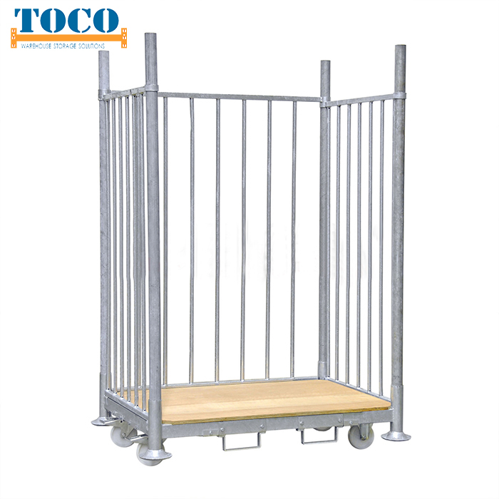 Cheap Steel Plywood Movable Logistic Stack Rack with Wire Mesh Deck