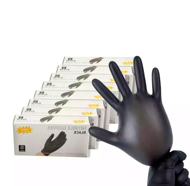 قفازات نيتريل disposable خالية من البودرة زرقاء وسوداء للحماية الشخصية disposable نيتريل (طول الأصابع) - لحماية اليدين، يمكن أن تكون في اتصال مع