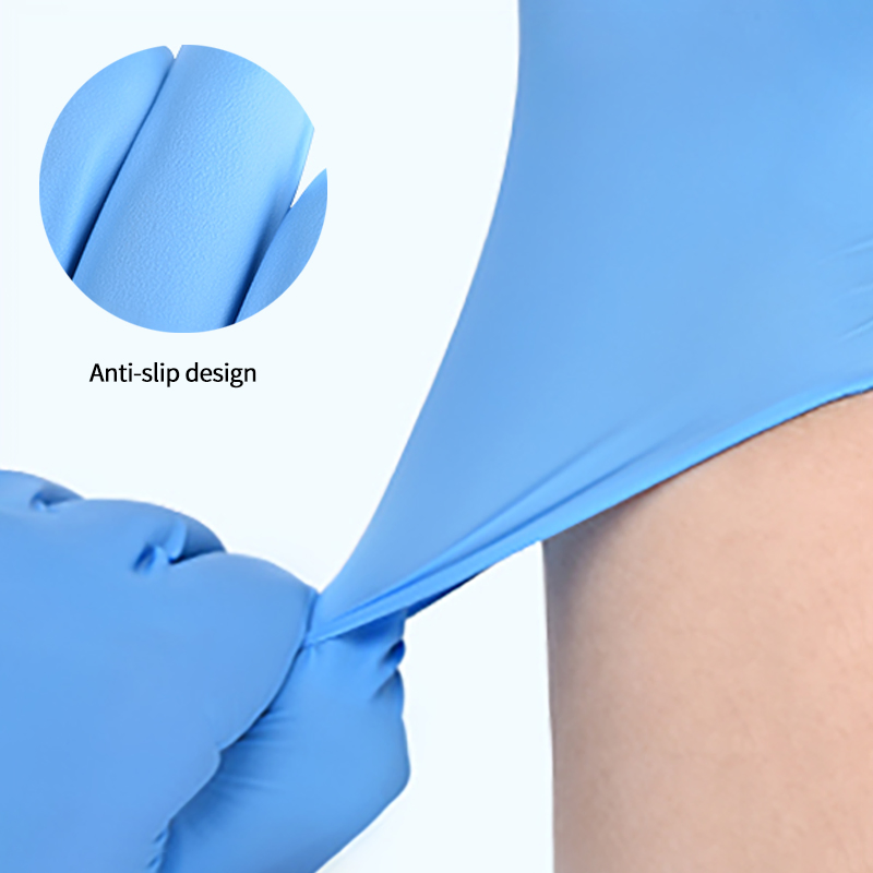 قفازات عمل حديقة خالية من المسحوق باللونين الأسود والأبيض والأزرق قفازات نيتريل disposable