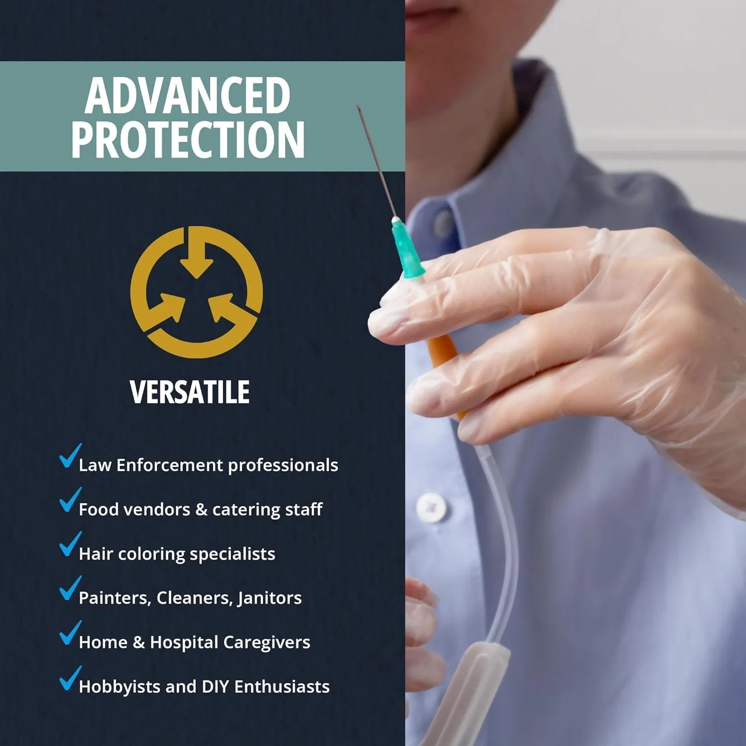 قفازات فينيل disposable للاستخدام الطبي والصناعي