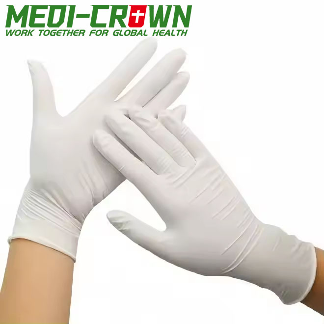 قفازات لاتكس disposable للاستخدام الطبي (خالٍ من البودرة)