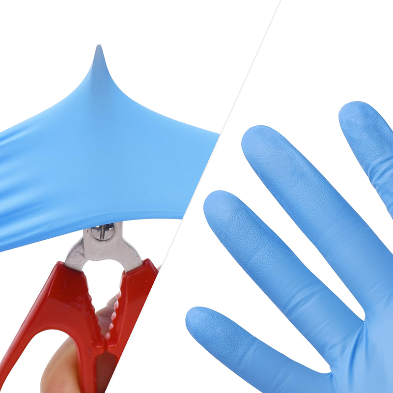 قفازات عمل حديقة خالية من المسحوق باللونين الأسود والأبيض والأزرق قفازات نيتريل disposable