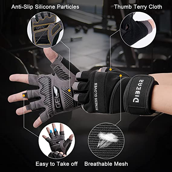 قفازات دراجة هوائية نصف أصابع من ديبير مع حماية مبطنة، قابلة للتنفس، مضادة للانزلاق، لقفازات الجبال، للجنسين، قفازات ركوب الدراجات للنساء والرجال
