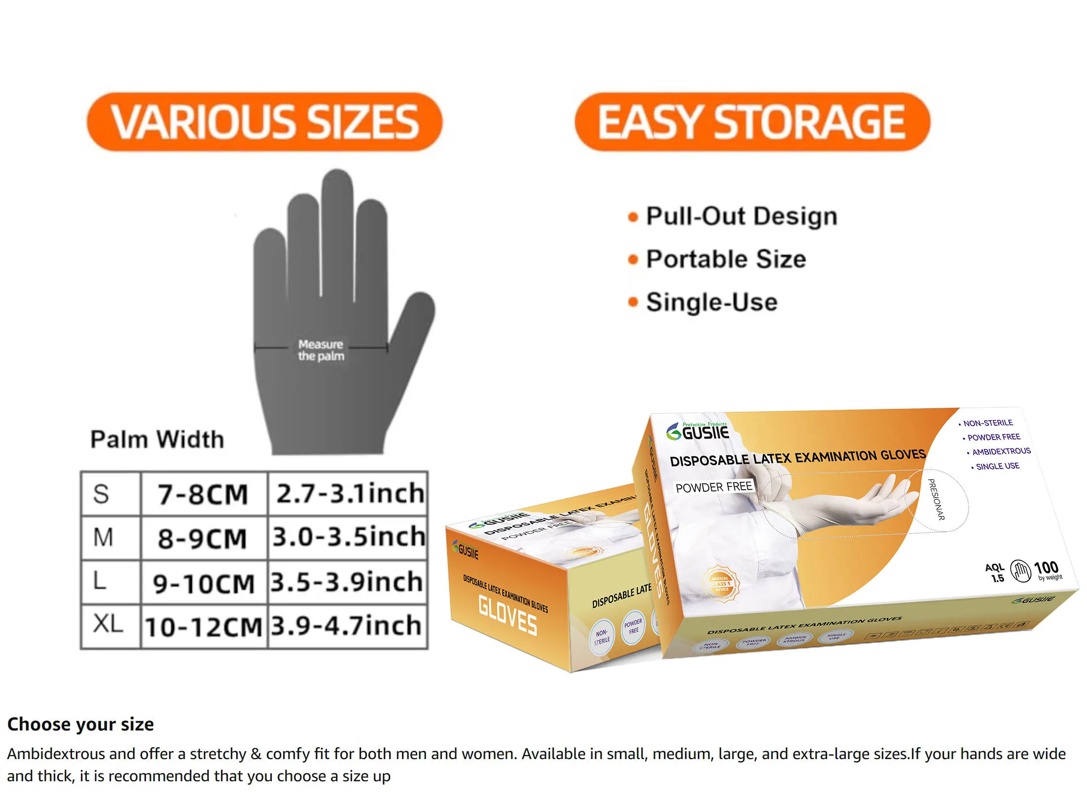قفازات طبية لاتكس disposable مسحوقة أو قفازات جراحية لاتكس معقمة خالية من المسحوق