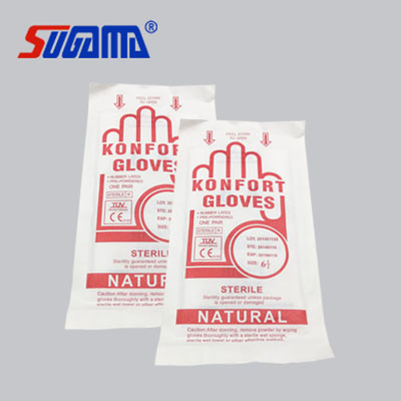 قفازات جراحية لاتكس disposable مسحوقة وغير مسحوقة