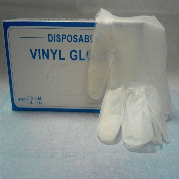 قفازات فينيل زرقاء من PVC، قفازات طبية disposable مع بودرة