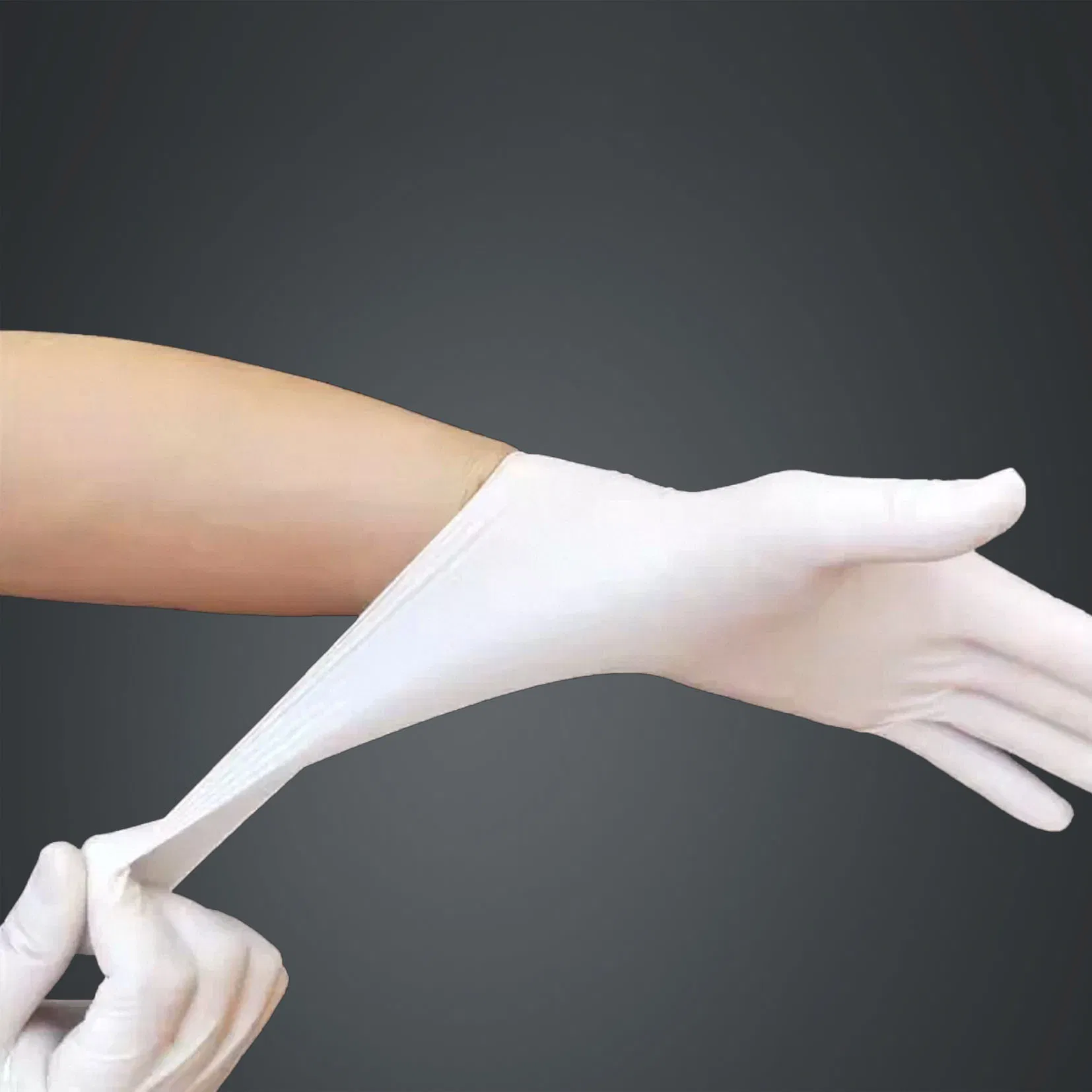 قفازات فحص لاتكس طبية disposable خالية من البودرة مطاط غير معقم