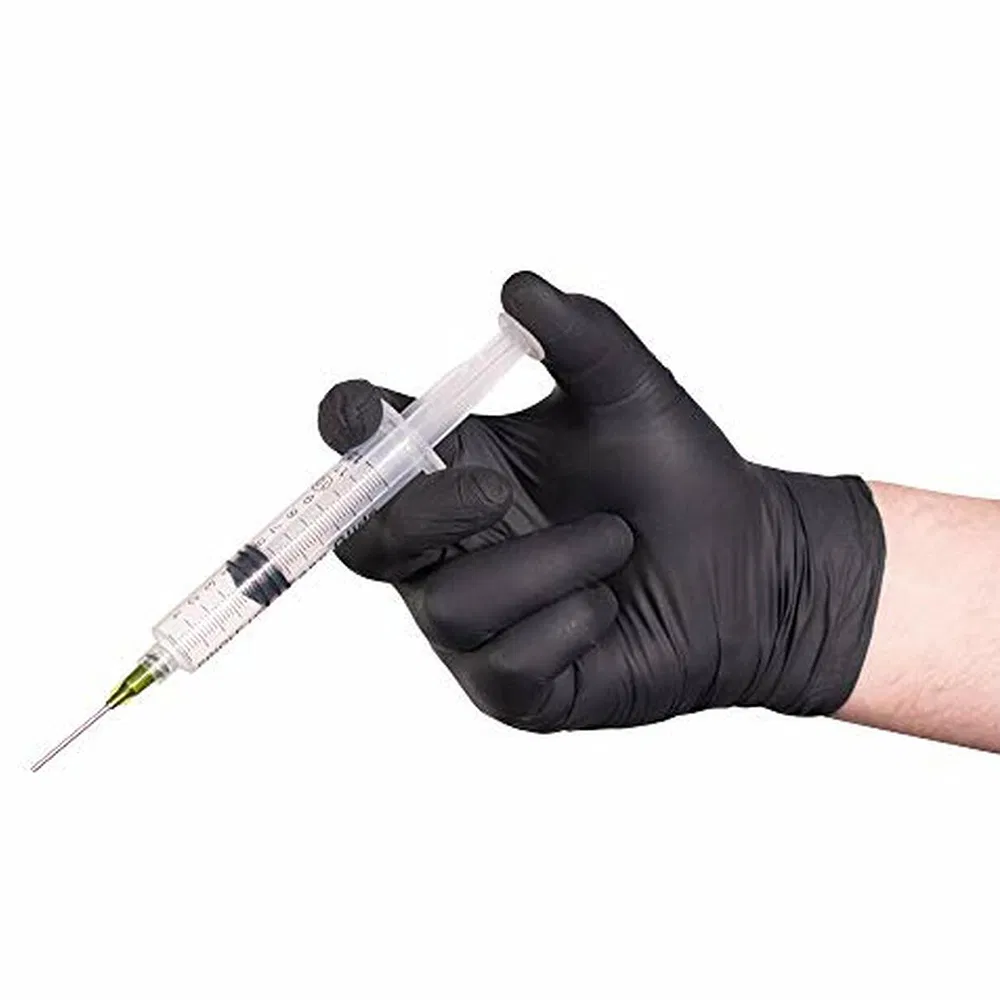 قفازات طبية فحص مصنوعة من اللاتكس غير معقمة وقابلة للاستخدام مرة واحدة خالية من البودرة