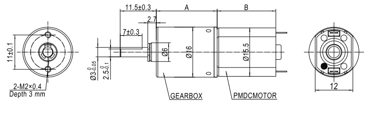 Product dimension drawing