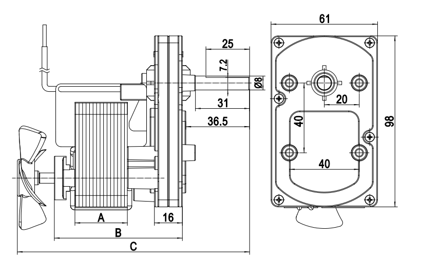 Motor Dimension Drawing