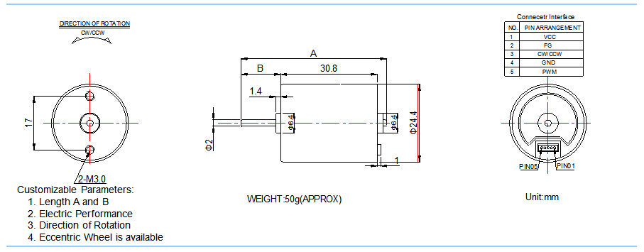BL Dc Electric Shaver Brushless Planetary Gear Motor Bl2430 Micro Motor CAR Permanent Magnet FAN Boat