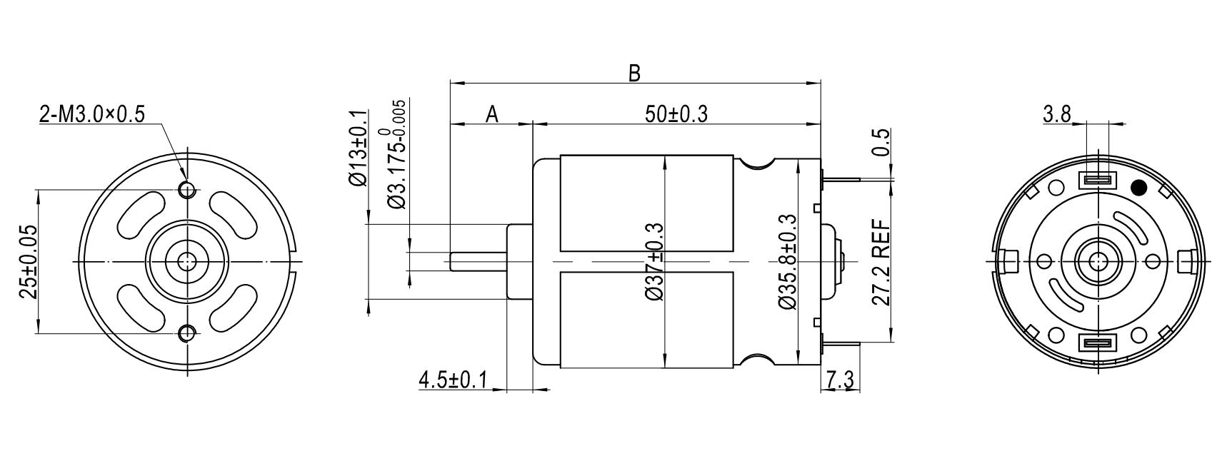 Shunli 6v 12v Dc Gear Motors 24v 15000 Rpm Mini Dc Motor Rs-555 with the Lowest Price
