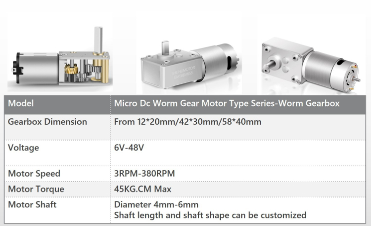 Customizable 12v Dc Worm Gear Motor 370 With Torque 2Nm 30Rpm 60Rpm for Sewing Machine