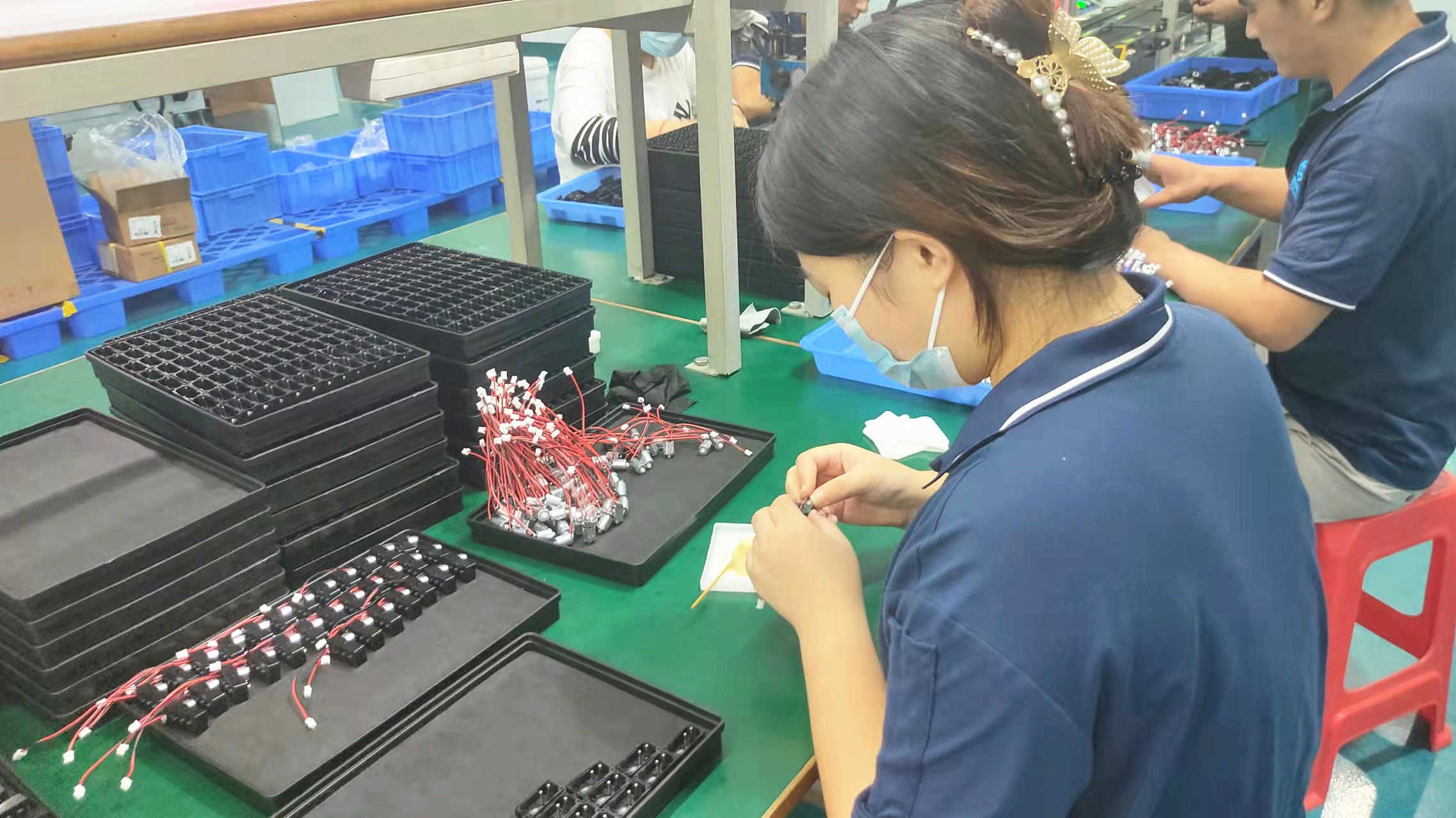 Motor assembly process at Luv Motors factory — precision micro motor assembly line