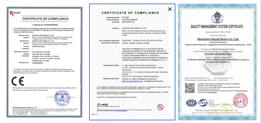 Quality Certificates for Stepper Gear Motor