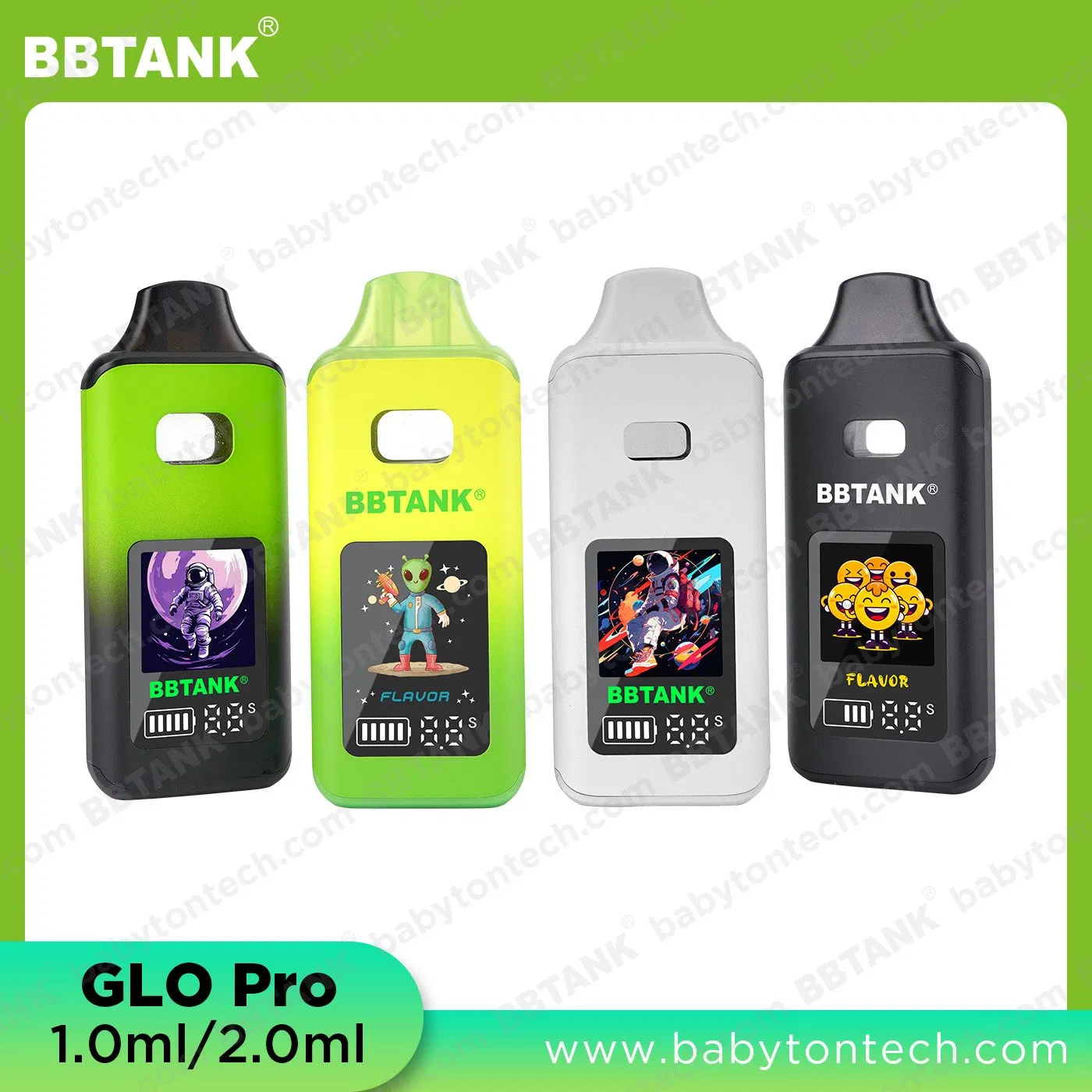 Postless Ceramic Heating 1g 2g Empty Disposable Vape Glo PRO Smart Temperature Control
