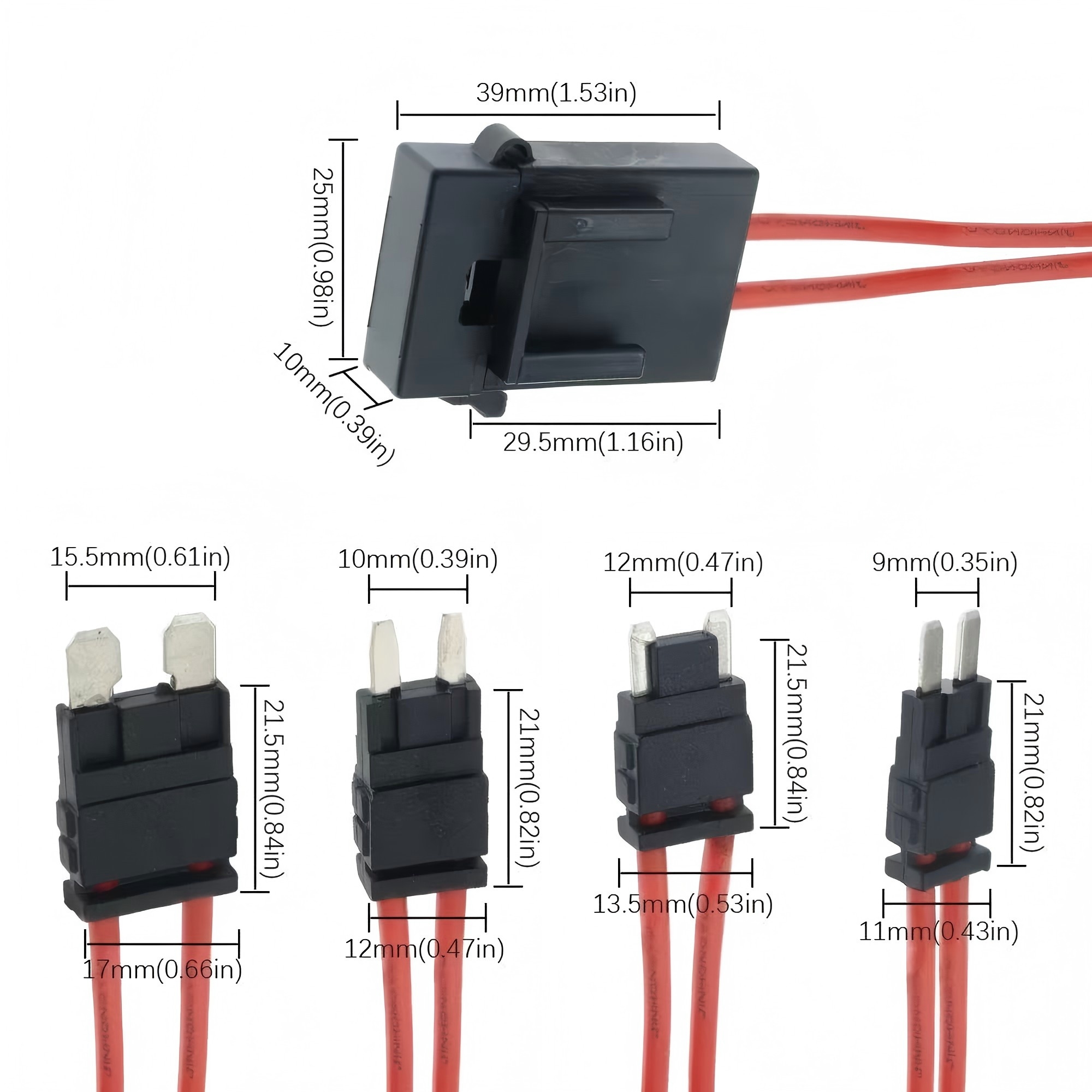 Factory Selling Car Modification ACC Fuse Box Car ACC Fuse Box 1pc 16AWG Wire 230mm Large Medium Small Micro2 Mini