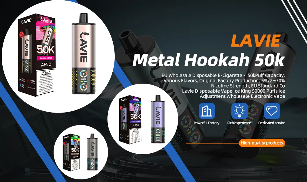 Rechargeable Smart Screen Consistent Metal Hookah Disposable E-Cigarette Vaping Device for Daily Carry