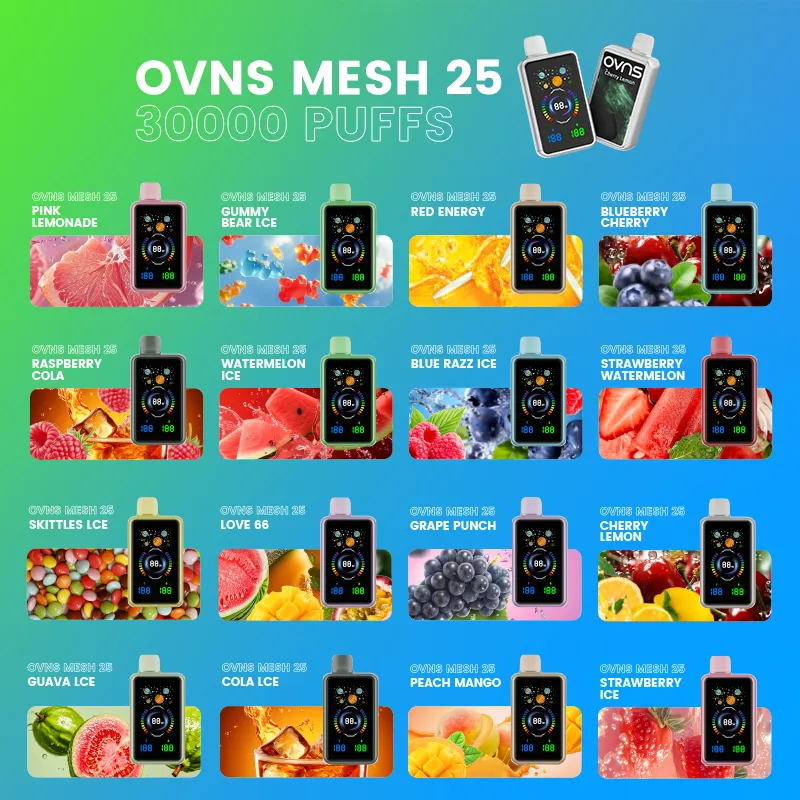Mesh25 30000 Puffs Vape Full OLED Screen Adjustable Wattage Smooth Flavor Pod Device