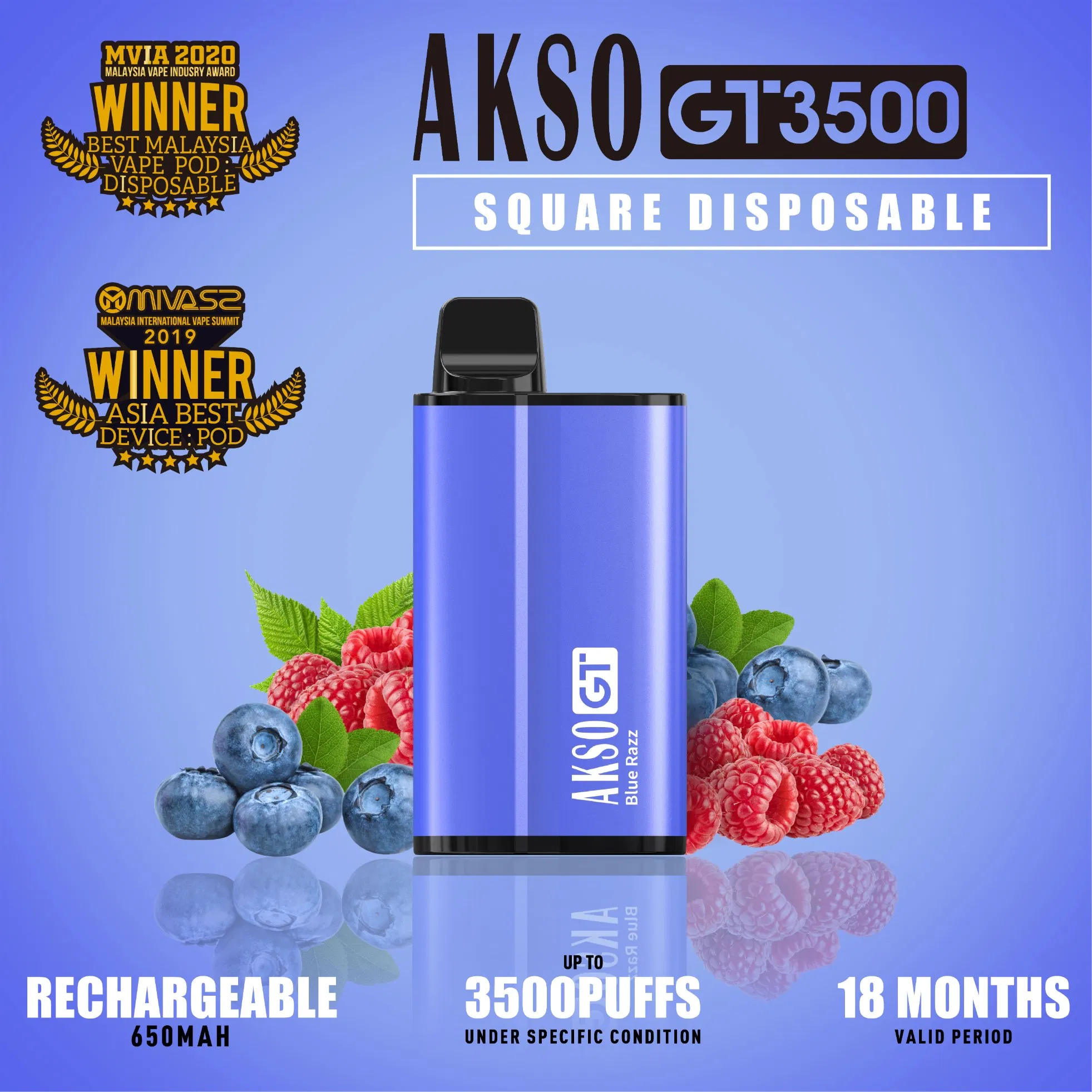 Mesh Coil 12ml Rechargeable Disposable Vape 3500 Puffs Akso Gt Disposable Device