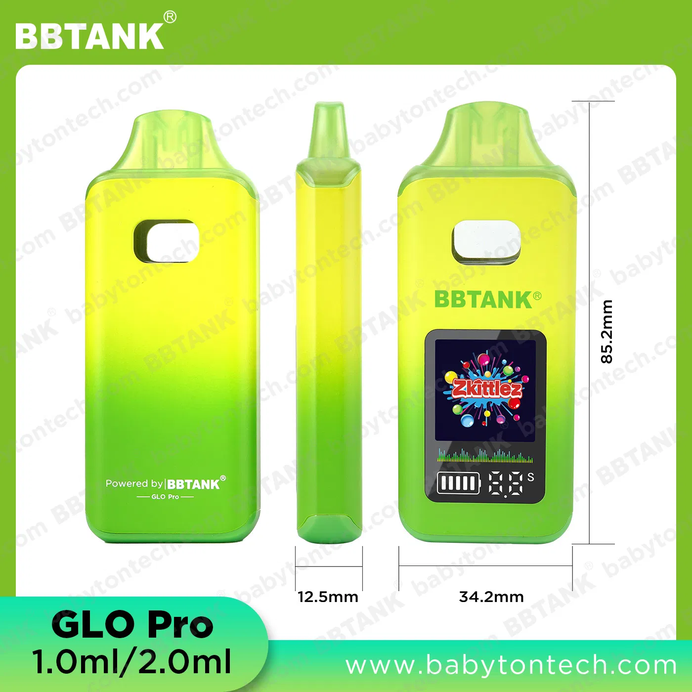 1g 2g Ceramic Heating Postless Empty Disposable Vape Bbtank Glo PRO Smart Temperature Control